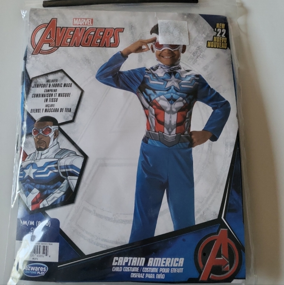 Boys Captain America Halloween Costume Size M 8/10